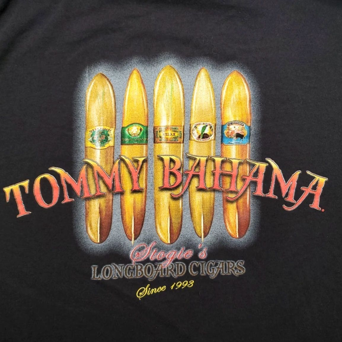 Tommy Bahama VINTAGE Tommy Bahama Shirt Mens L Black Relax Stogies Longboard Cigars Surfing TEE Size US L / EU 52-54 / 3 - 5 Thumbnail