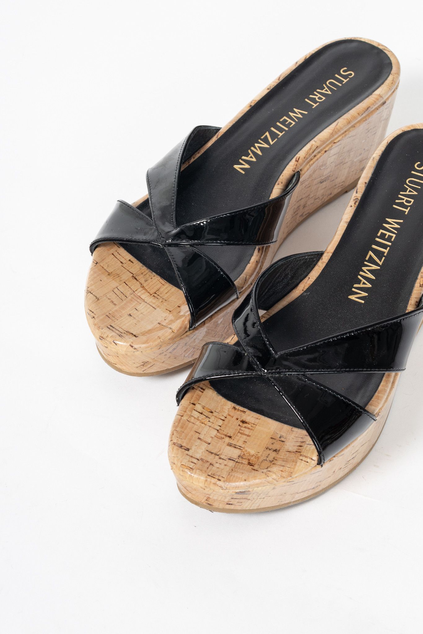 Stuart Weitzman Stuart Weitzman SS24 Carmen Patent Cork-Wedge Mule Sandals Size US 7.5 / IT 37.5 - 6 Thumbnail