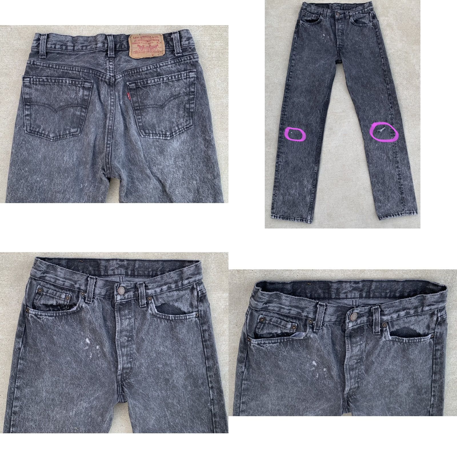 Levi's Vintage Levi's 501 Jeans Button Fly Faded Black Size 29 Regular Men Jeans 5-Pocket Distressed Inseam 31.75in Cotton Denim USA Made Rise 10-12in Size US 29 - 9 Thumbnail
