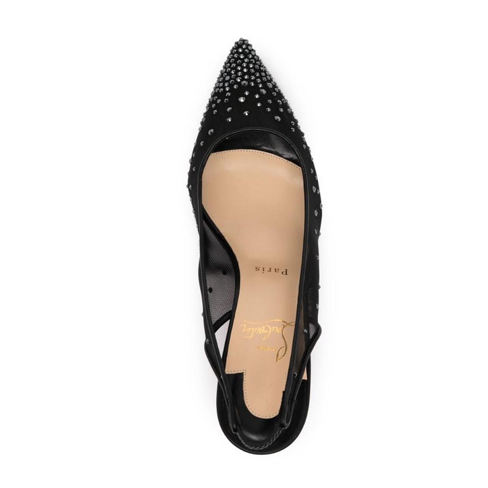 Christian Louboutin Follies Strass Sling 70 crystal embellished mesh pumps heels Size US 9 / IT 39 - 4 Thumbnail
