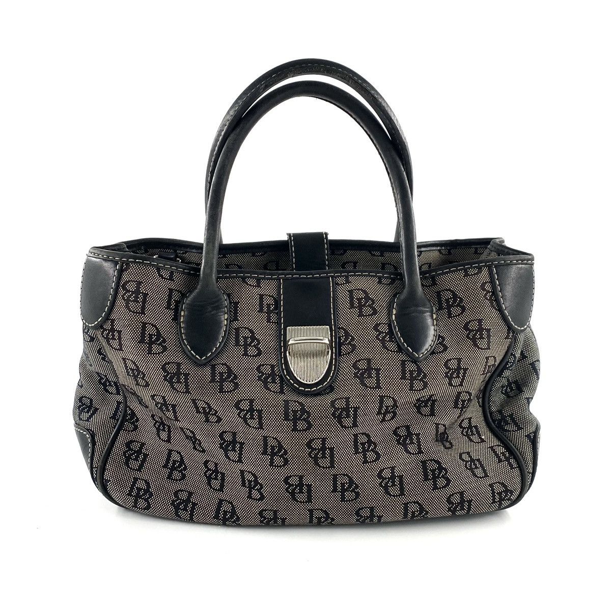 DOONEY & BOURKE SIGNATURE ANNIVERSARY BLACK AND GRAY HANDBAG