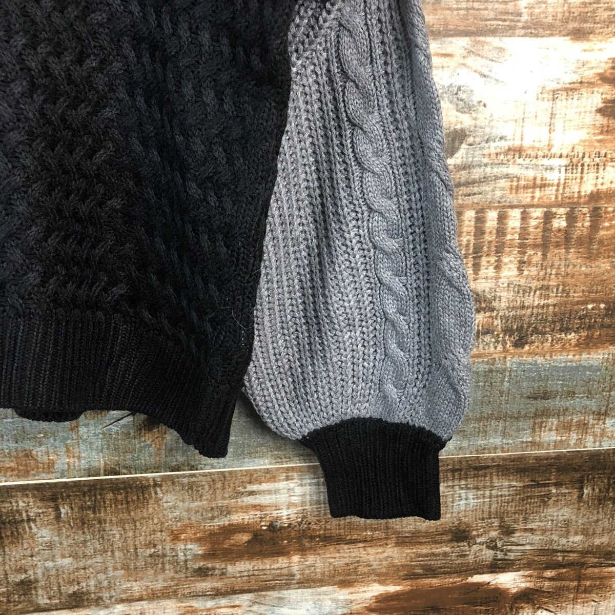 Homespun Knitwear DLL Vence Exchange patchwork style Grey Knitwear #C016 Size US M / EU 48-50 / 2 - 8 Thumbnail