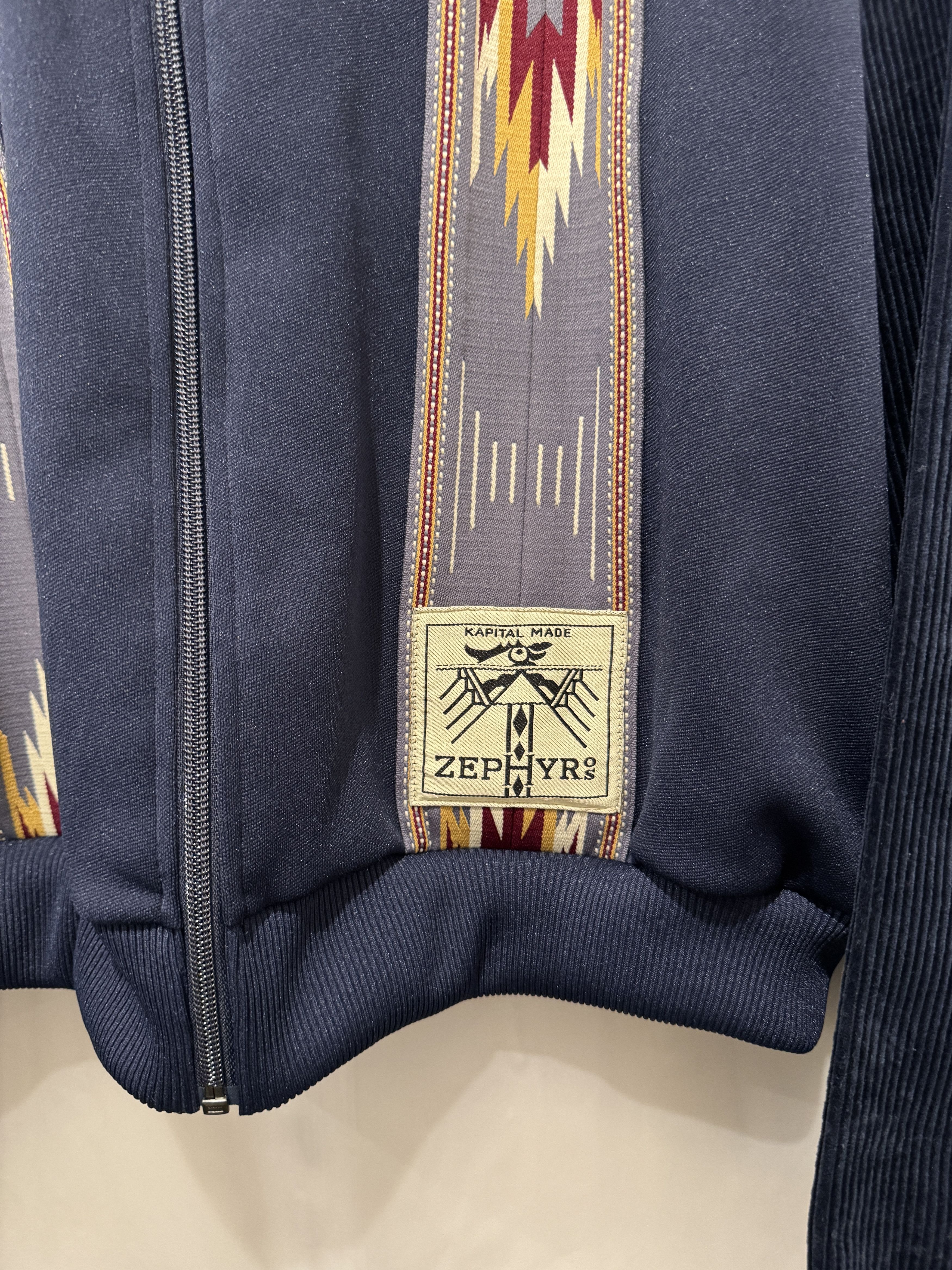 Kapital SMOOTH JERSEY KOCHI & ZEPHYR TRACK JACKET NAVY SIZE 3 LARGE Size US L / EU 52-54 / 3 - 3 Thumbnail