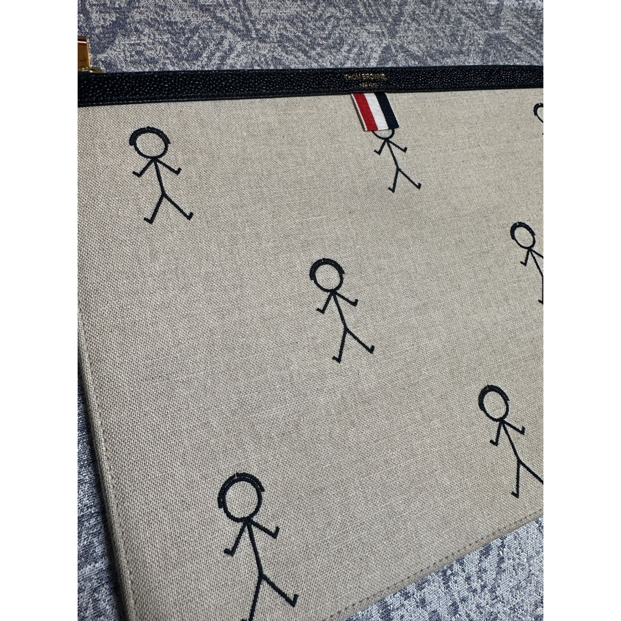 Thom Browne Thom Browne Stick Figure- print Clutch Bag Size ONE SIZE - 3 Thumbnail