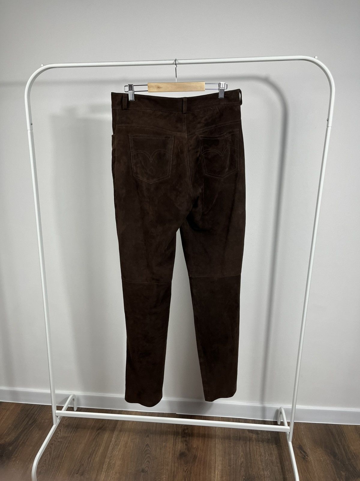 Leather Vintage Suede Leather Pants Brown Classic Fit Straight Leg Size US 32 / EU 48 - 10 Thumbnail