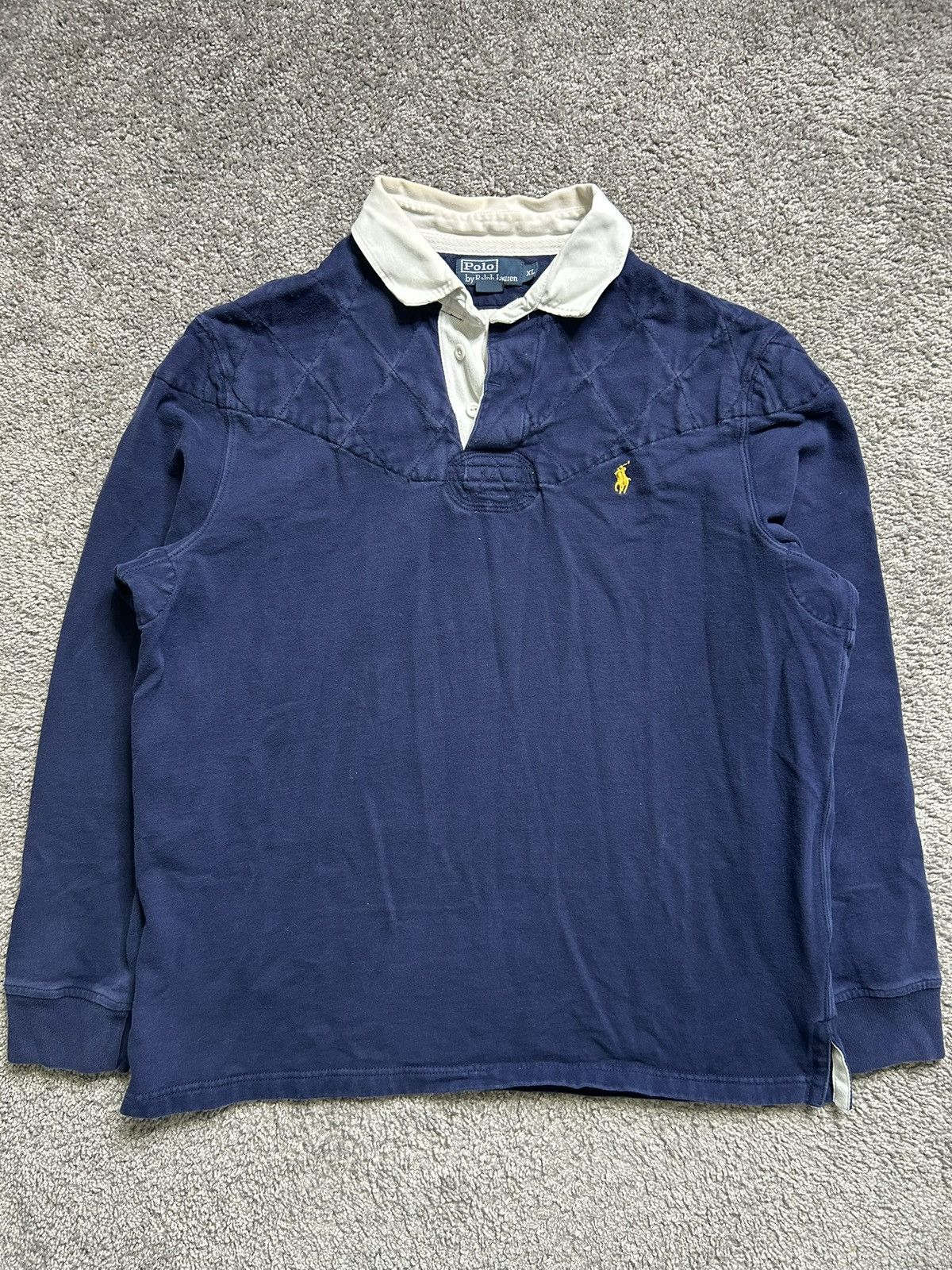 Vintage 90s Polo Ralph Lauren Rugby Quilted Padded Long