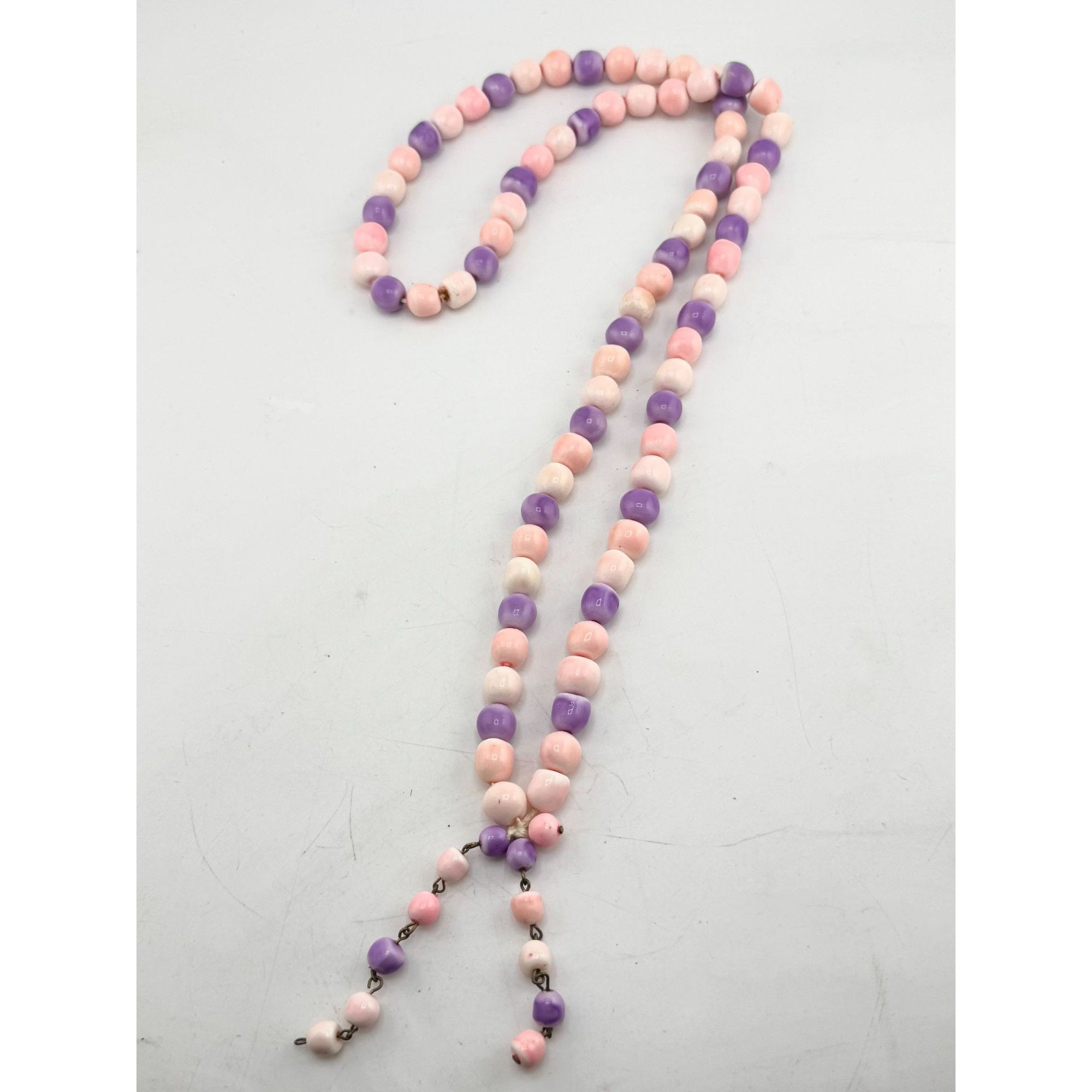 Vintage Vintage pink purple beaded long necklace Size ONE SIZE - 6 Thumbnail