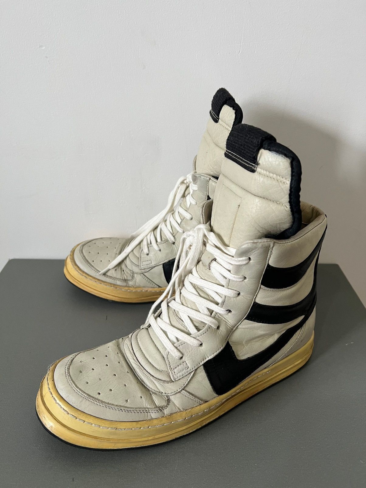 image of Rick Owens Dunk Archive White Black Shoes, Men's (Size 9)