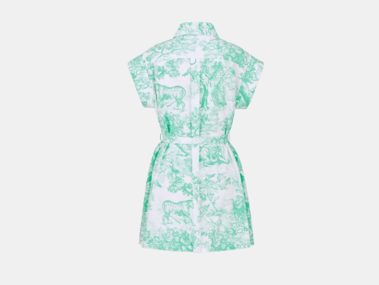 Dior o1w1db10925 442R25 Shirt Mini Dress in White/Aquamarina Size XL / US 12-14 / IT 48-50 - 2 Thumbnail