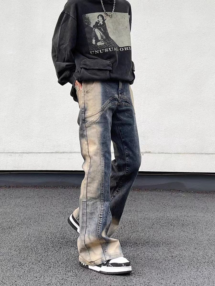 Japanese Brand × Jean Vintage washed distressed patchwork jeans Size US 33 - 4 Thumbnail