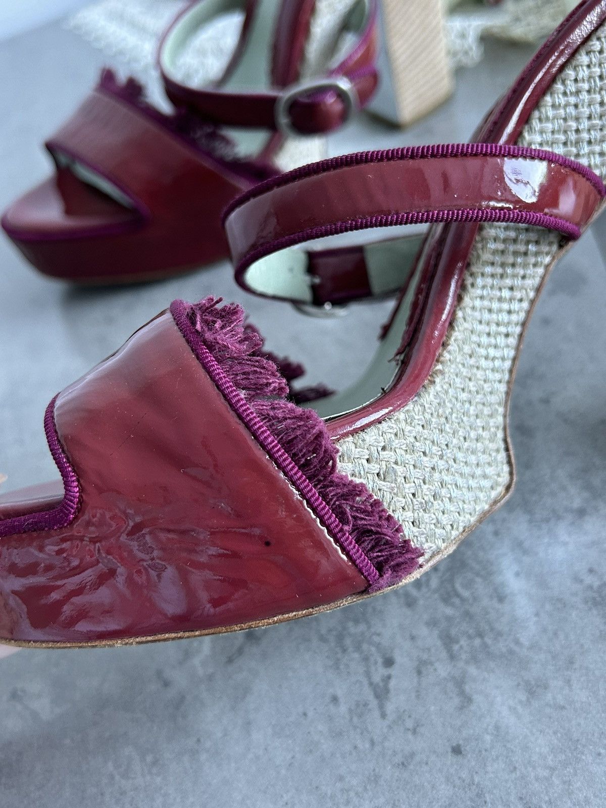 Max Mara × Sportmax SportMax Cherry Red Platform Max Mara Luxury Heels Designer Size US 7 / IT 37 - 14 Thumbnail