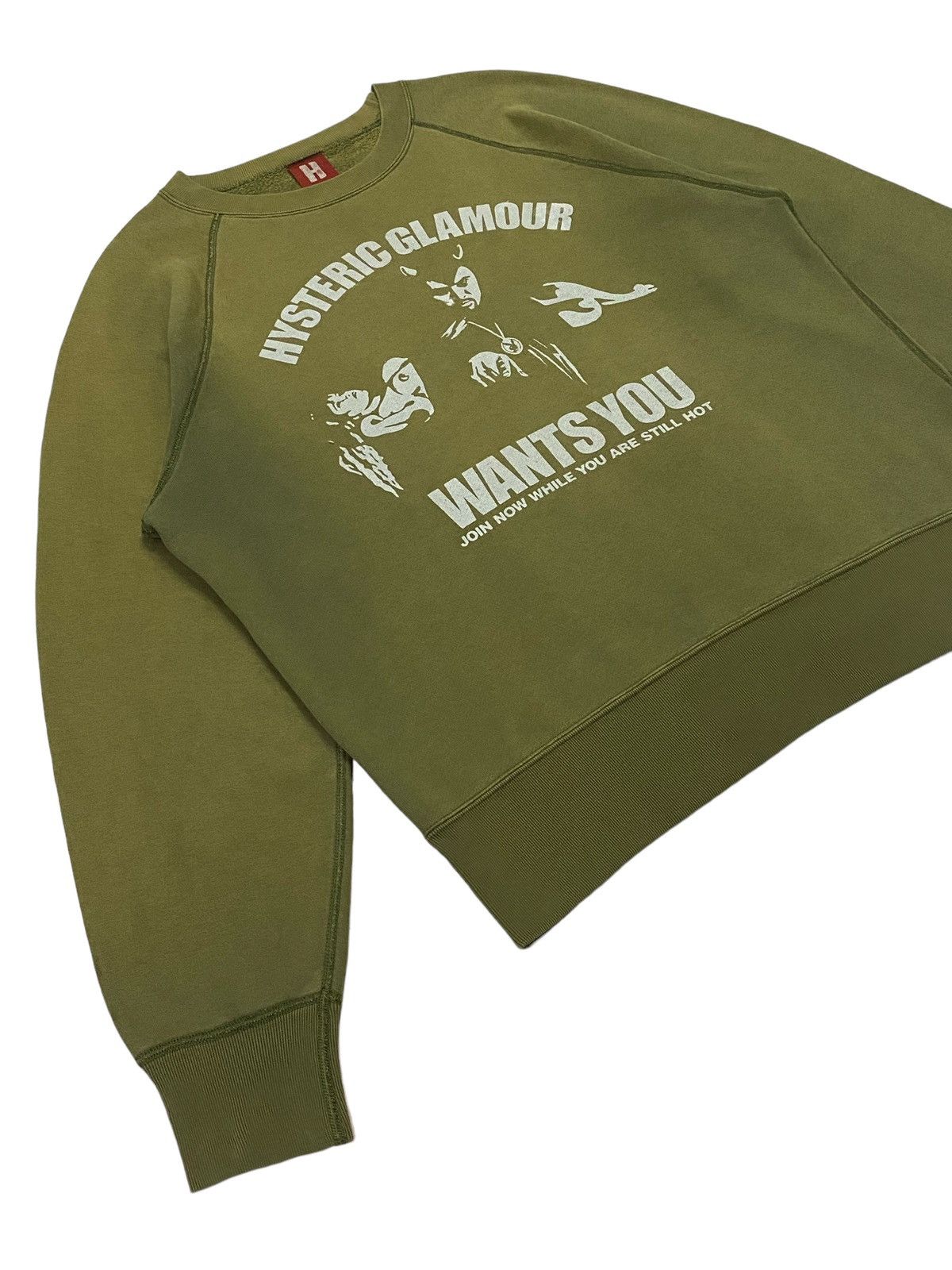 Hysteric Glamour Vintage Hysteric Glamour Wants You Faded Green Sweatshirt Size US M / EU 48-50 / 2 - 13 Thumbnail