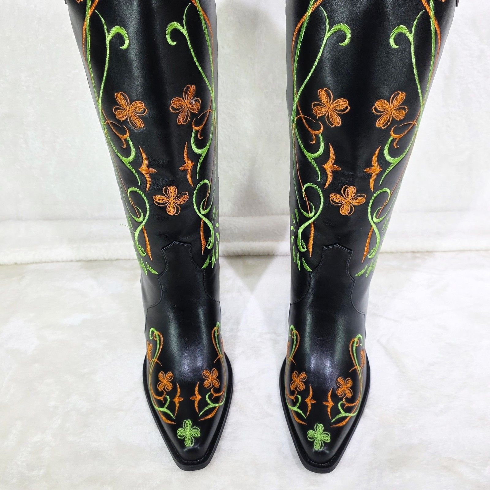 Other Loretta Green Orange Embroidery Country Western Cowgirl Knee Size US 6 / IT 36 - 5 Thumbnail