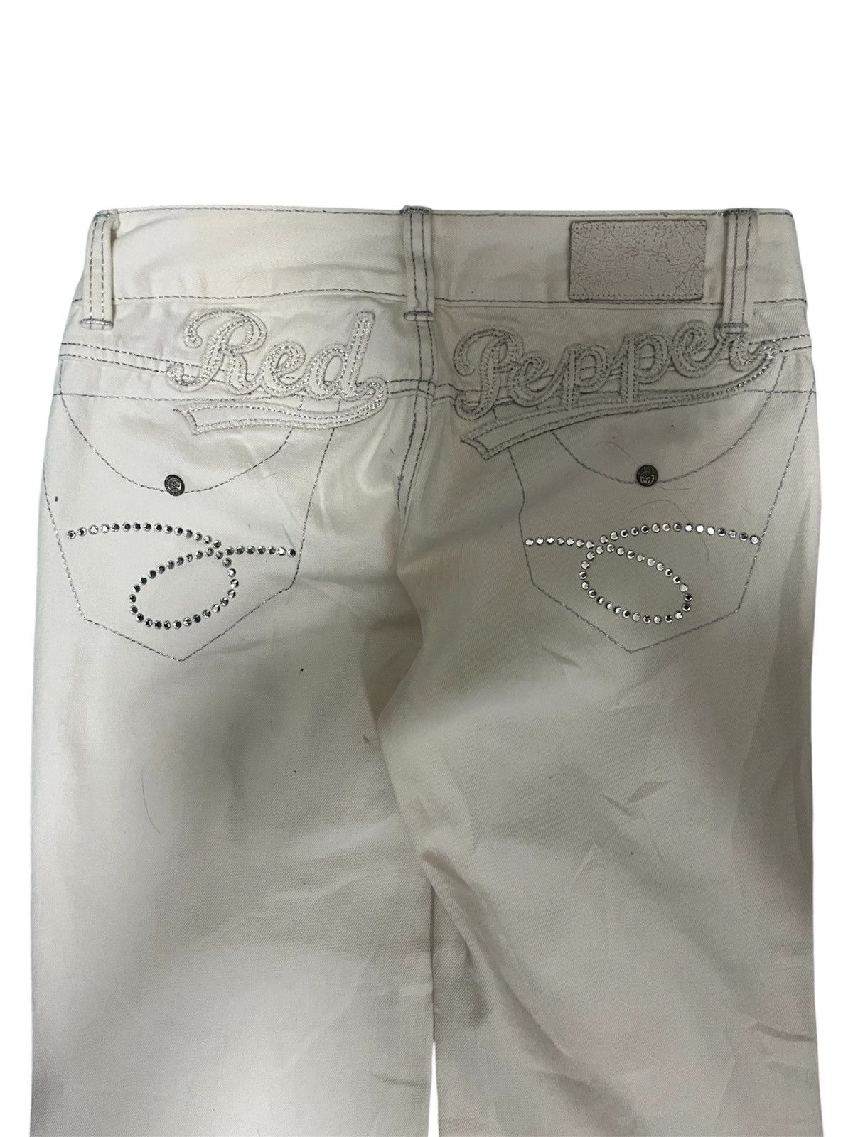 Japanese Brand 💥RED PEPPER FLARE WHITE JEANS (RARE) GOLD LABEL BRAND NEW💥 Size 30" / US 8 / IT 44 - 4 Thumbnail