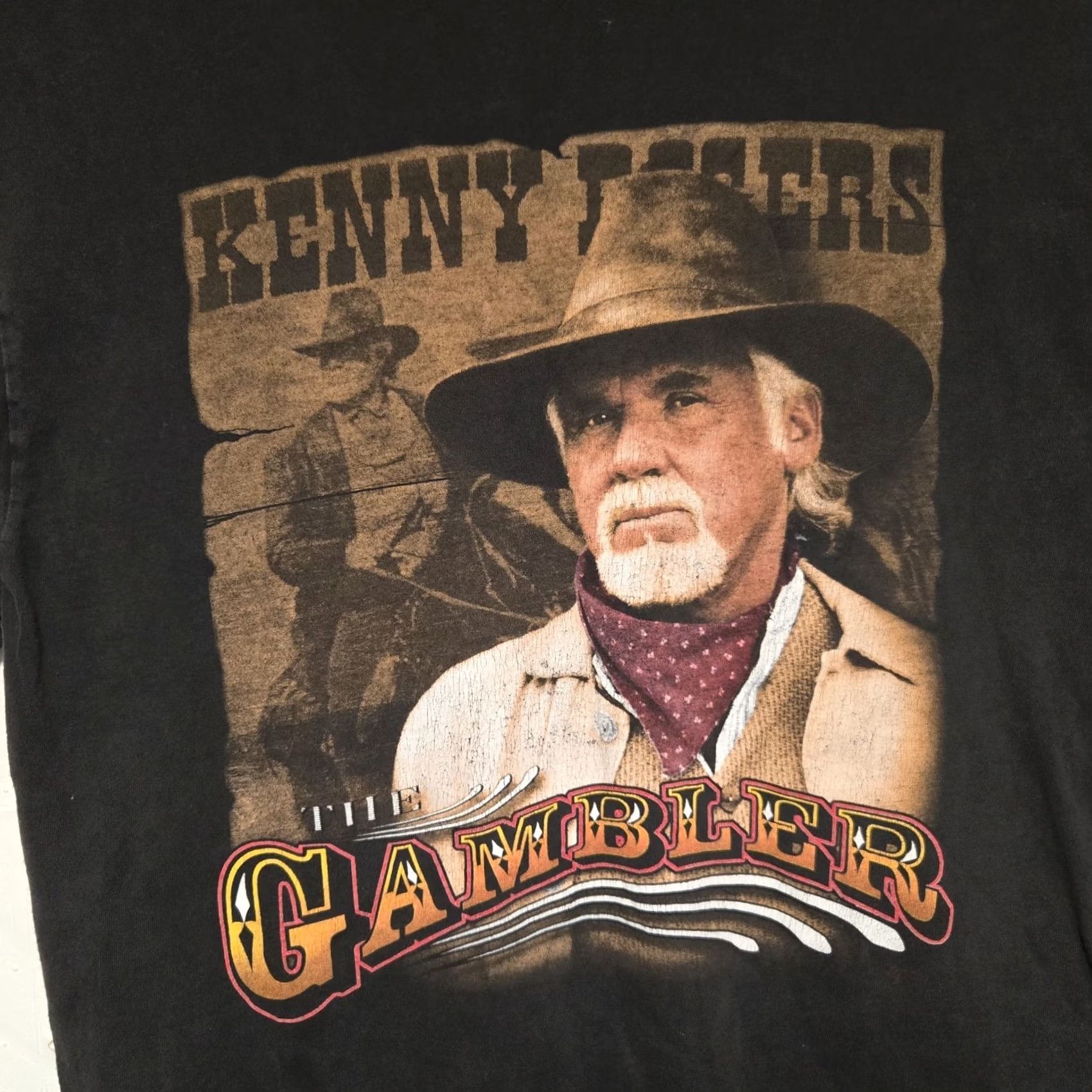 Vintage VINTAGE 90s KENNY ROGERS THE GAMBLER MOVIE PROMO T-Shirt XL Black Mens Concert Shirt Size US XL / EU 56 / 4 - 4 Thumbnail