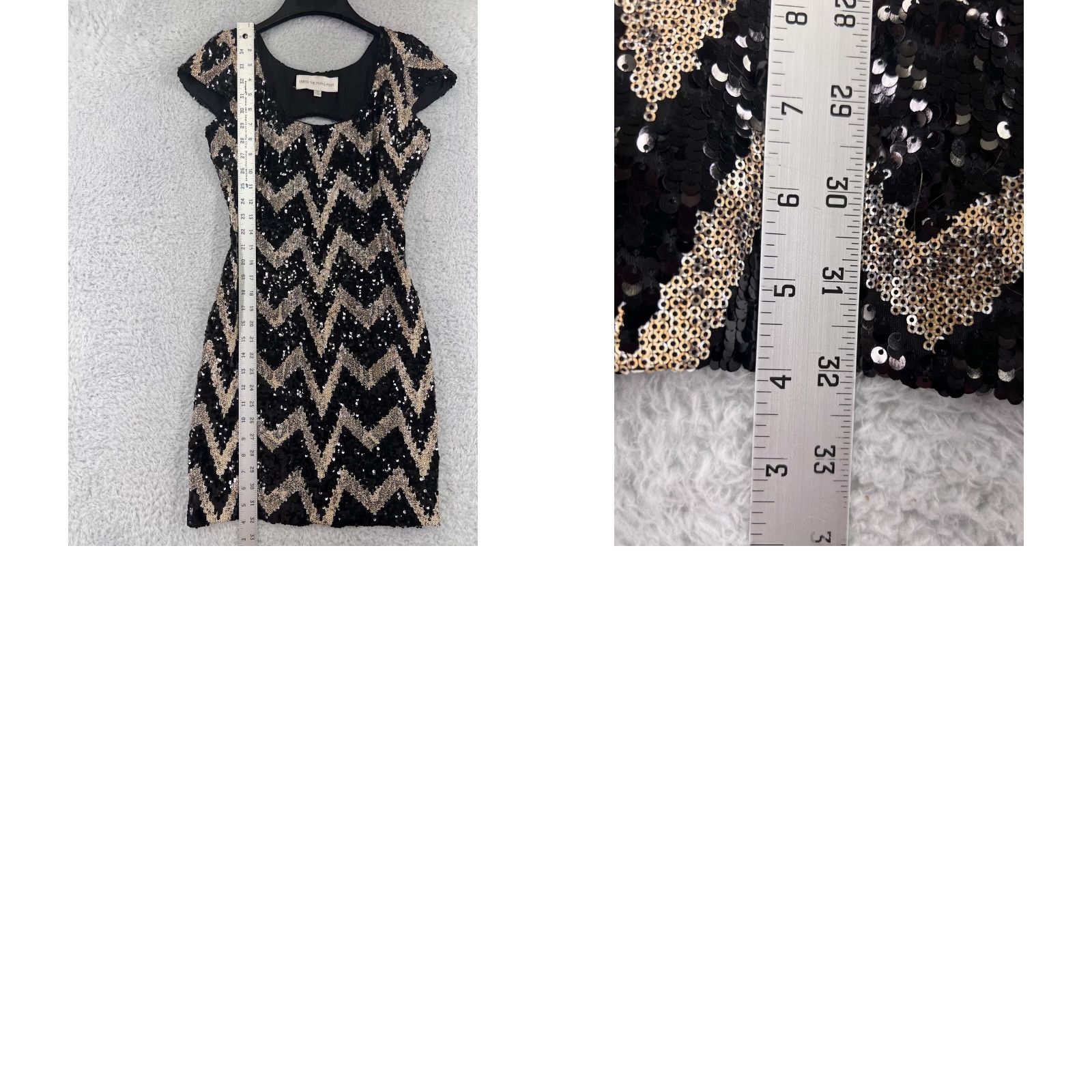 Dress the Population Dress The Population Dress Women's Medium Black Silver Stripes Sequin Open Back Dress Size M / US 6-8 / IT 42-44 - 9 Thumbnail