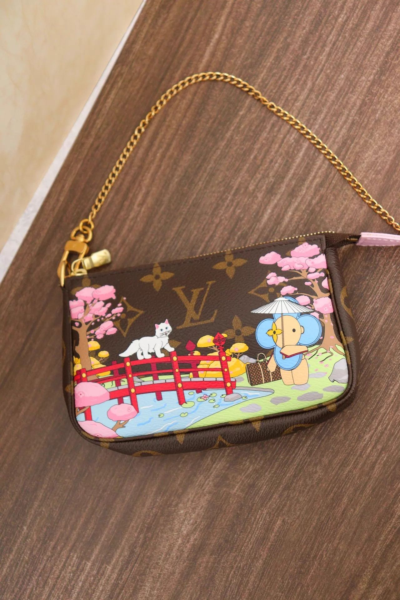 Louis Vuitton LV Cherry Blossom Cat Mahjong Bag 15x10x3 21 Size ONE SIZE - 1 Thumbnail