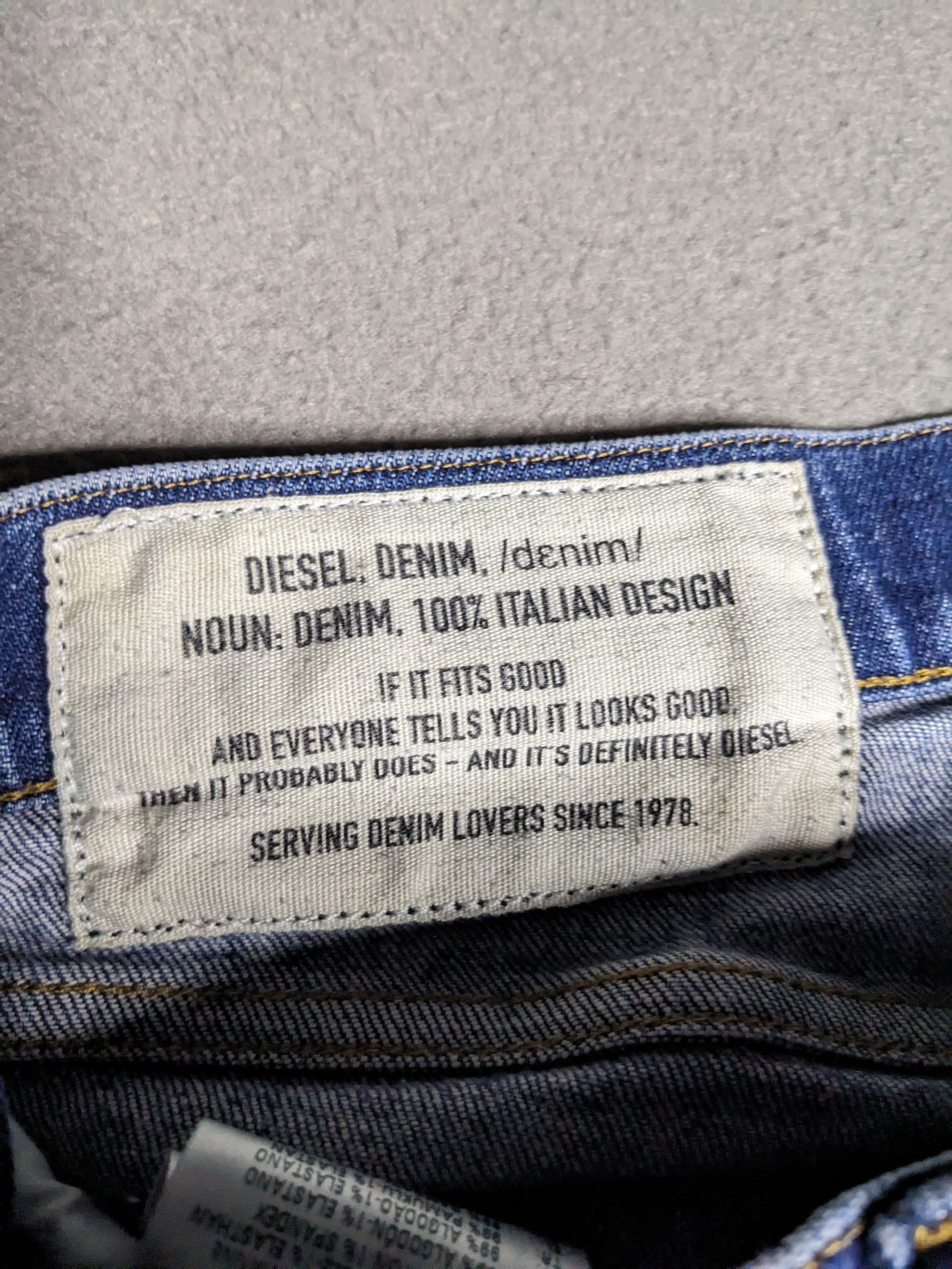Diesel Diesel D-STRUKT Jeans 36x30 Slim Blue Denim Distressed Italy Size US 36 / EU 52 - 11 Thumbnail