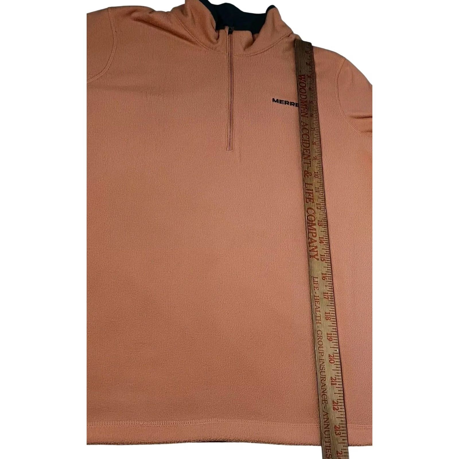 Merrell Merrell Fleece Shirt Jacket Women Medium Orange Pocket Thumb holes 1/4 Zip Hiking Camp Outdoors Merrell Shirt Jacket Womens M Orange Size M / US 6-8 / IT 42-44 - 4 Thumbnail