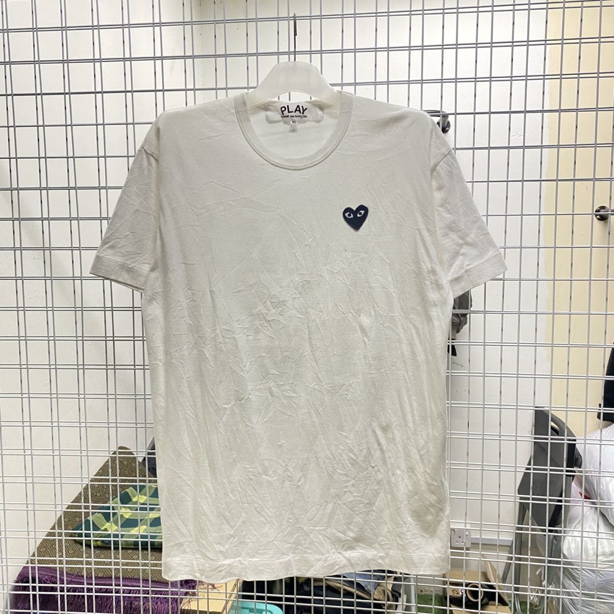 Comme Des Garcons CDG Play Heart Black White Logo Tee