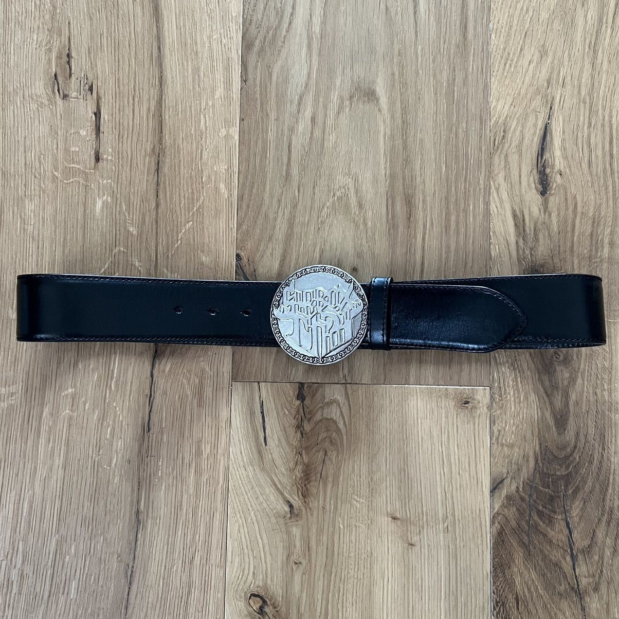 Marithe + Francois Girbaud Marithe François Girbaud 2000s Logo Buckle Leather Belt Size ONE SIZE - 1 Thumbnail