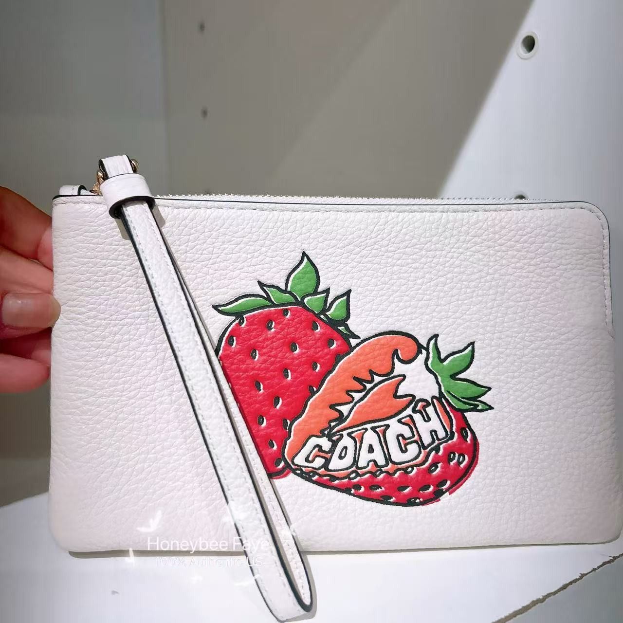 Coach Large Corner Zip Wristlet With Strawberry Graphic CBB79 Size ONE SIZE - 1 Thumbnail