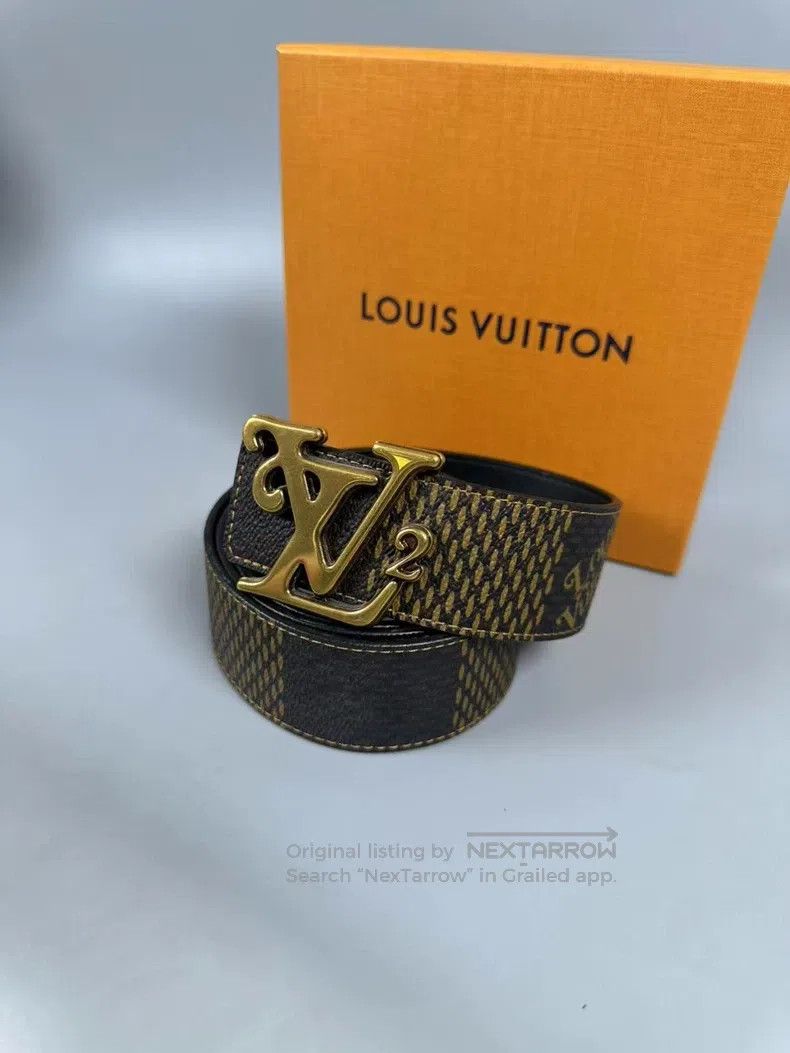Louis Vuitton Louis Vuitton size 100 Co-branded nigo full LV logo belt Size ONE SIZE - 4 Thumbnail