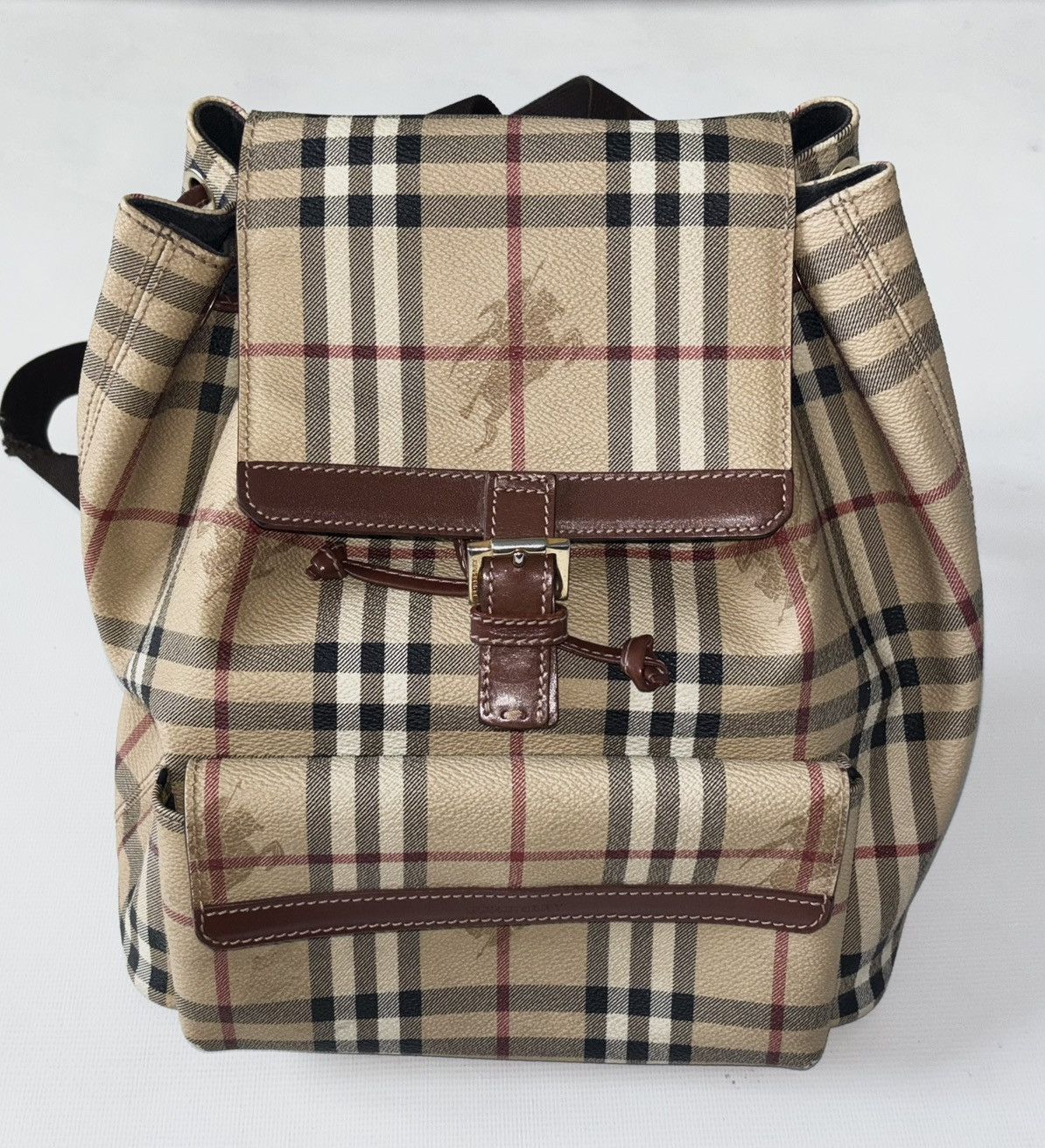 Burberry Vintage Burberry Novacheck Leather BackPack Size ONE SIZE - 2 Thumbnail