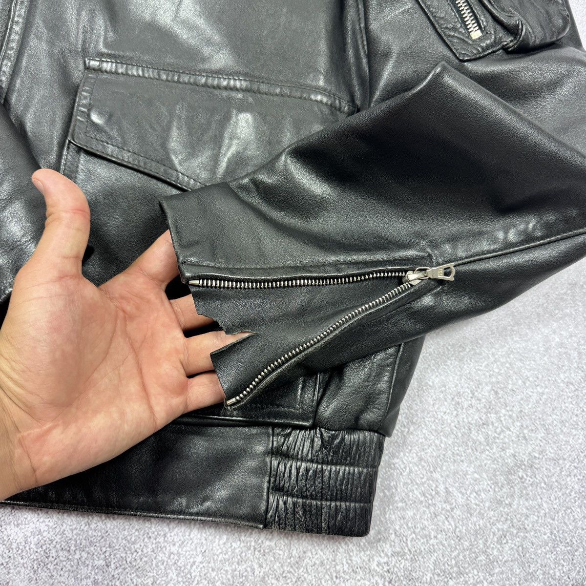 Vintage 1989 Vintage Men's Polizei Leather jacket Size 48 / M-L Size US M / EU 48-50 / 2 - 12 Thumbnail