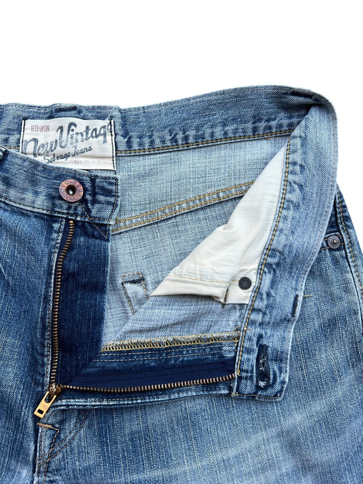 Edwin Vintage Edwin Selvedge Distressed Denim Jeans 36x34 Size US 36 / EU 52 - 11 Thumbnail