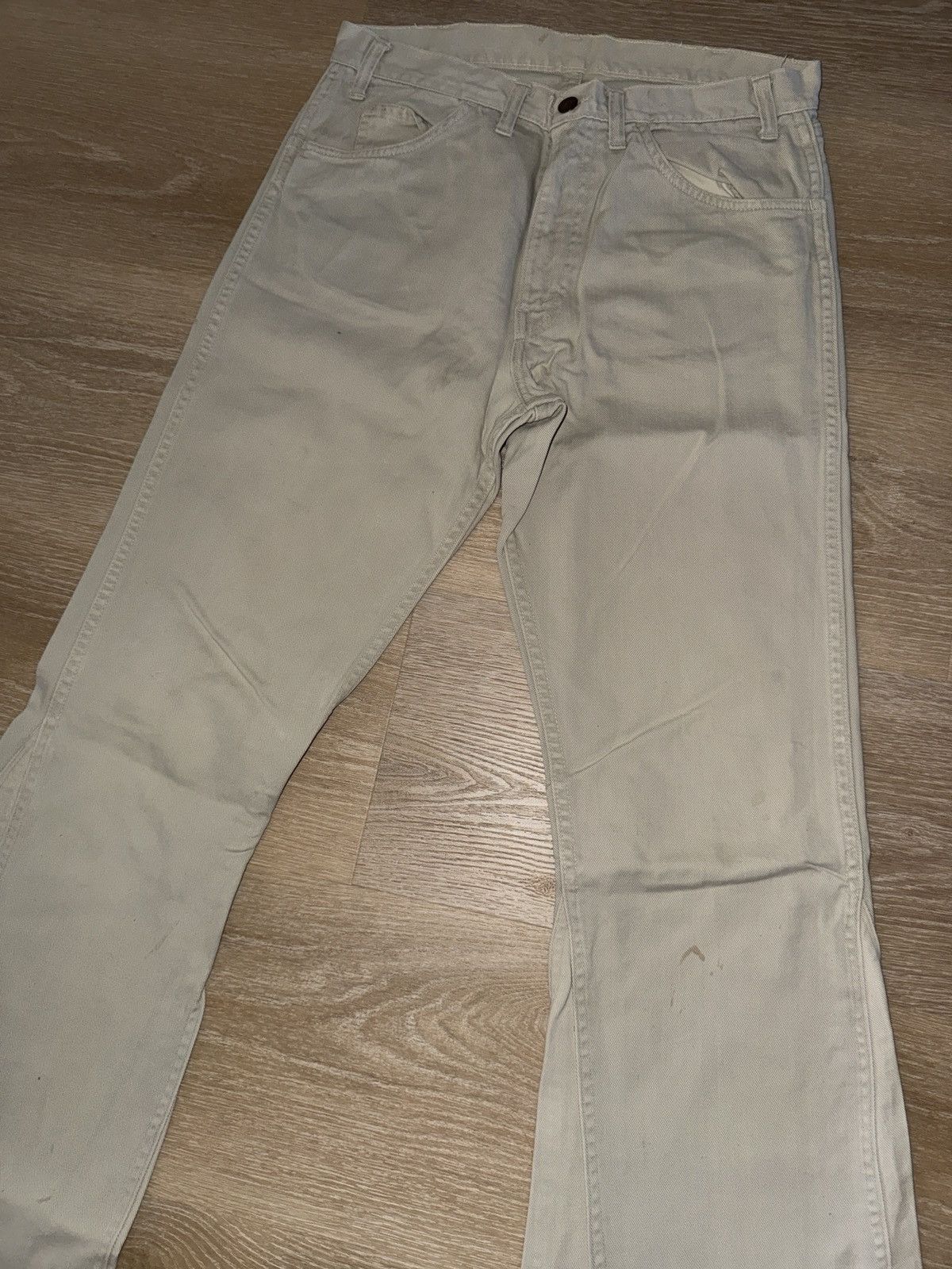 Levi's Vintage 60’s Big E Levi’s White Tab Bell Bottom Denim Jeans Size US 32 / EU 48 - 3 Thumbnail