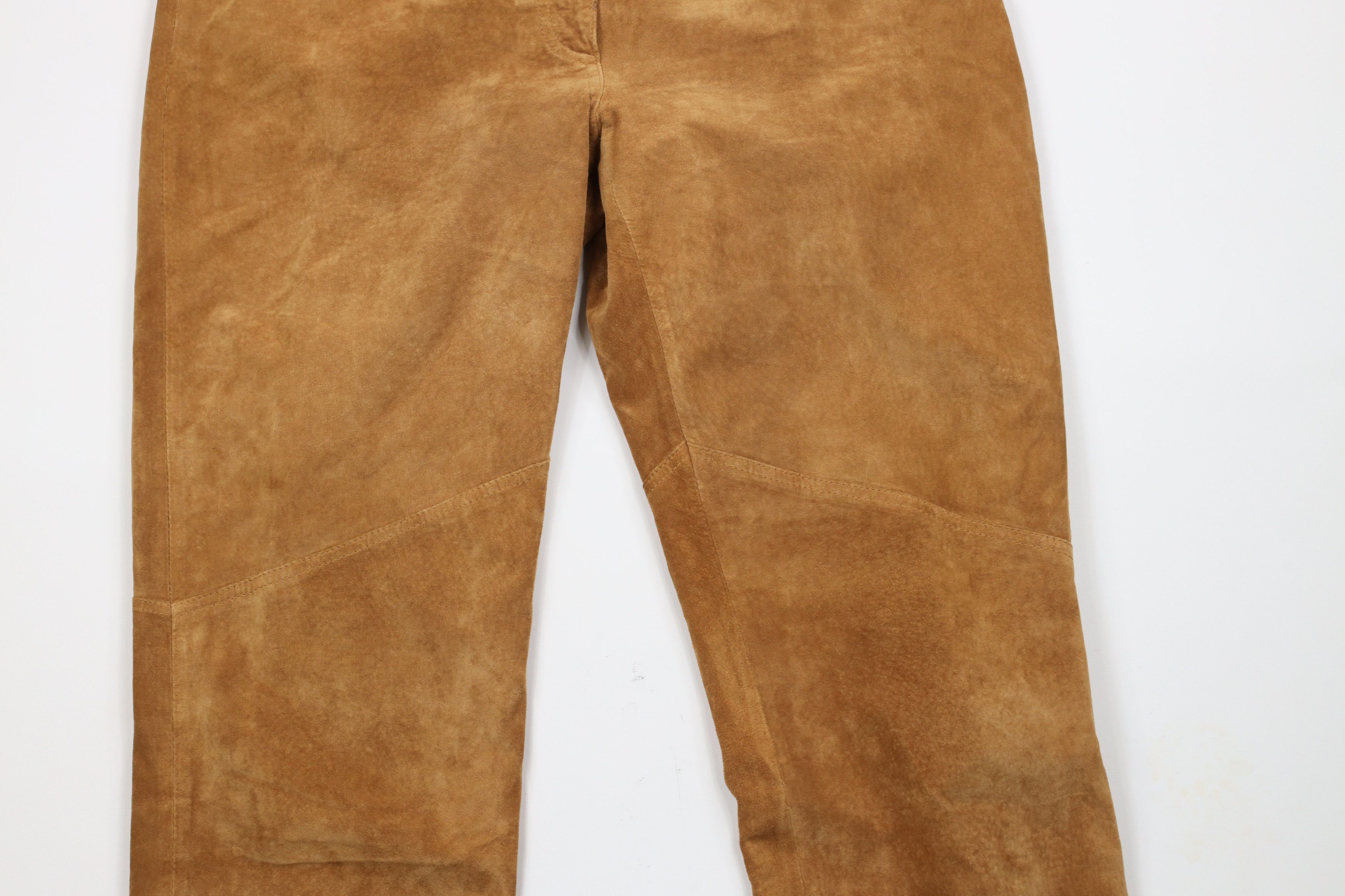 Vintage Vintage 90s Streetwear Leg Suede Leather Pants Brown Size 34" / US 12 / IT 48 - 3 Thumbnail