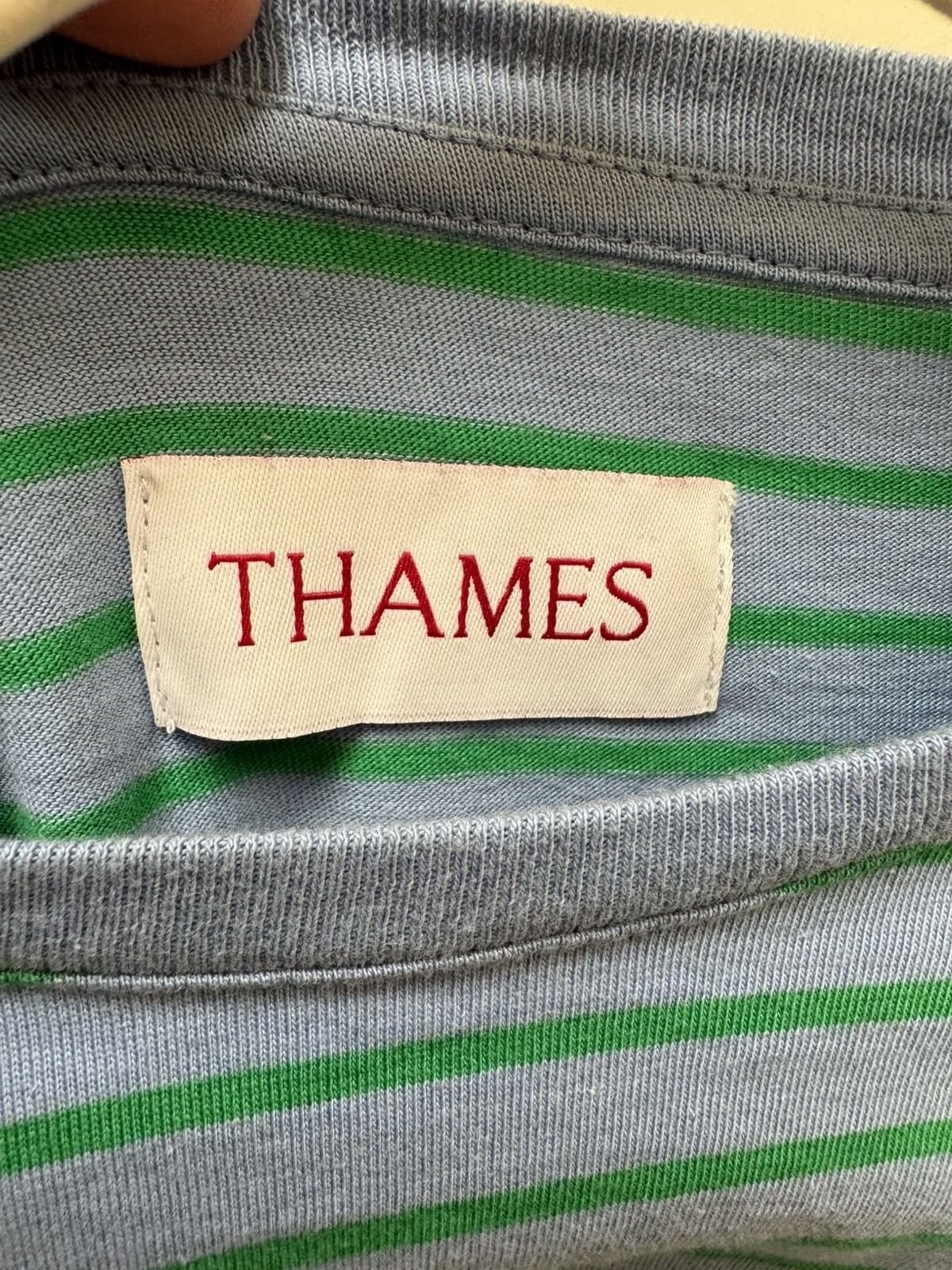 Thames MMXX. Thames Blue and Green Embroidered Logo Striped Tee Size US L / EU 52-54 / 3 - 5 Thumbnail