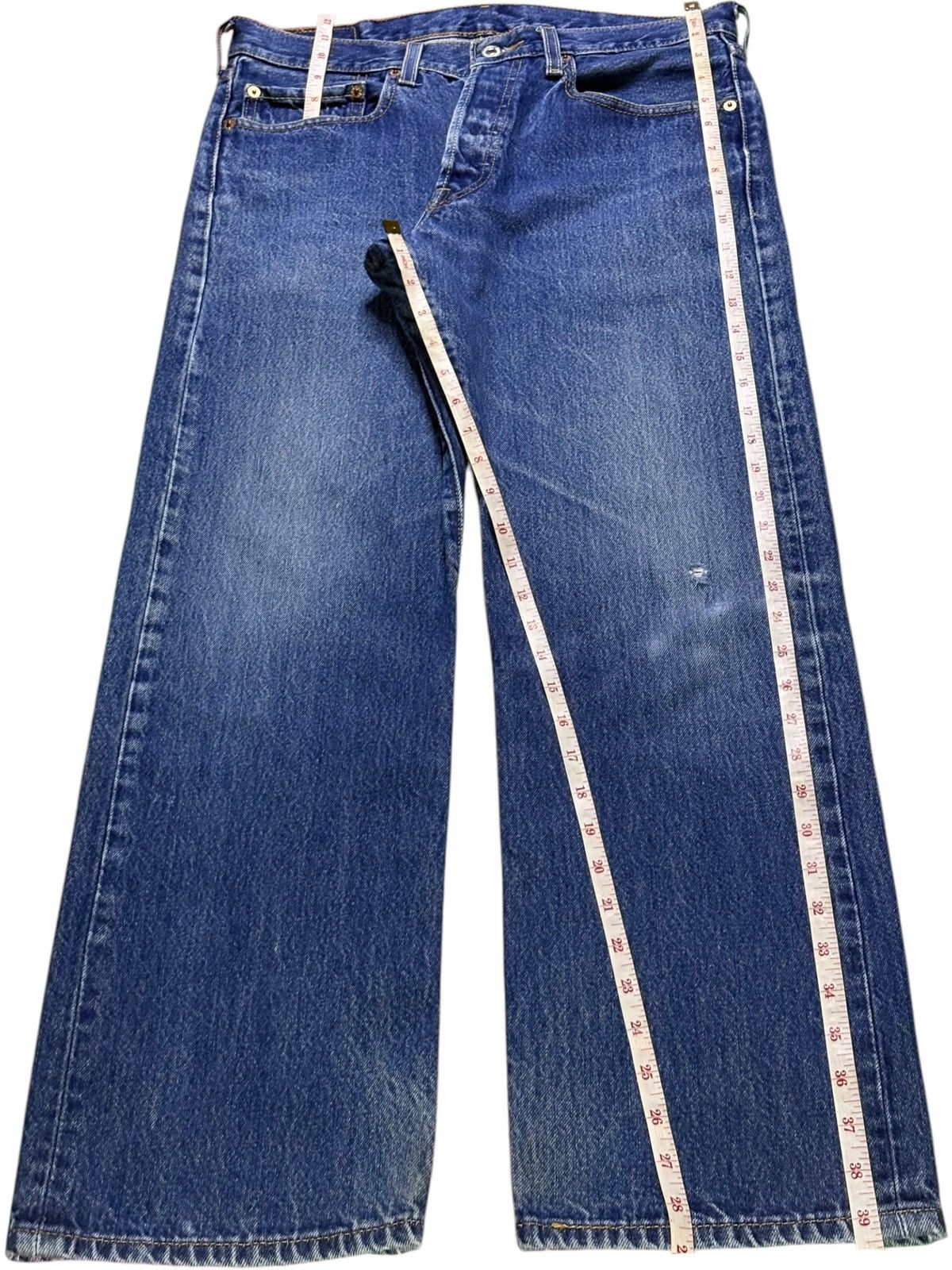 Levi's Vintage 90s Levis 501 Blue Wash Distress Loose Baggy Jeans Size US 31 - 12 Thumbnail
