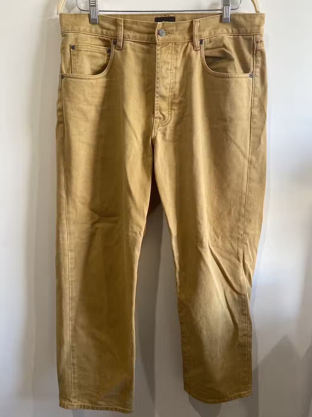 image of Stussy Big Ol Jean Overdyed in Overdyed Yellow, Men's (Size 34)