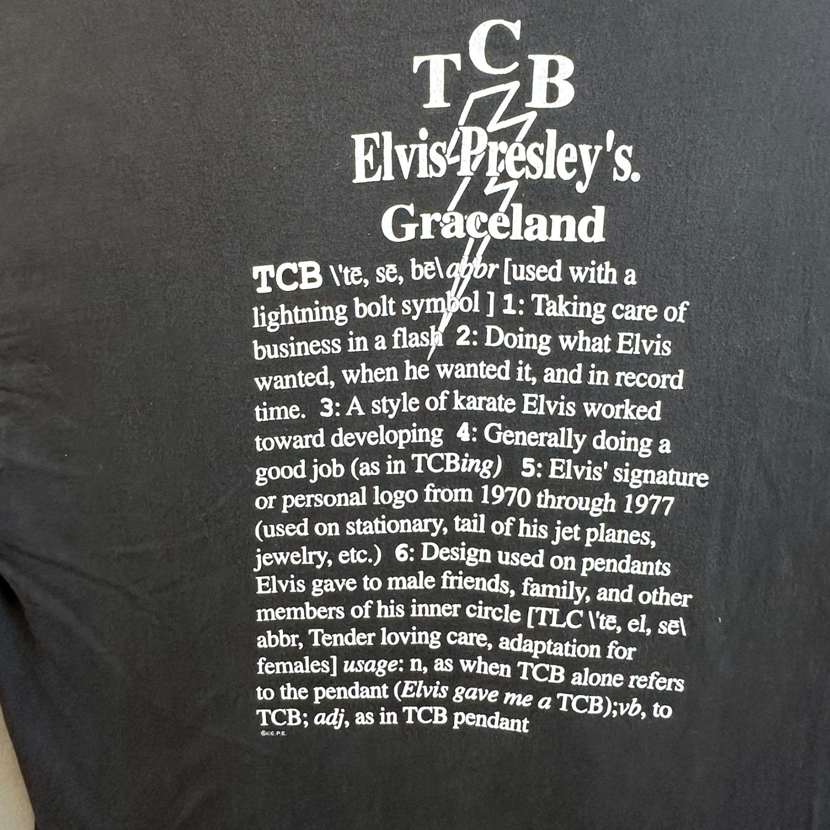 Hanes VINTAGE Elvis Presley Mens XL TCB Lightning Tee Taking Care Business Licensed Size US XL / EU 56 / 4 - 7 Thumbnail