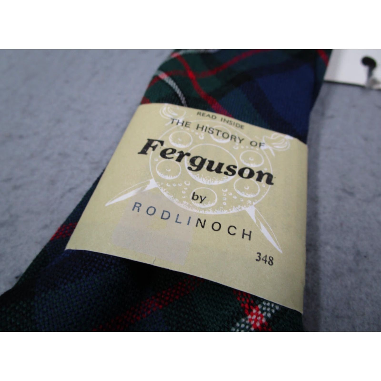 Vintage FERGUSON Rodlinoch Mens Green Plaid Wool Neck Tie - 100% Wool - Made in Scotland - Classic Length - Skinny Width - Vintage: No - Men Size ONE SIZE - 2 Thumbnail