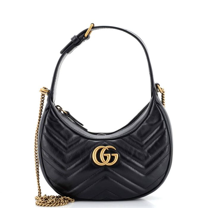 Gucci GG Marmont Half Moon Hobo Leather Mini | Grailed