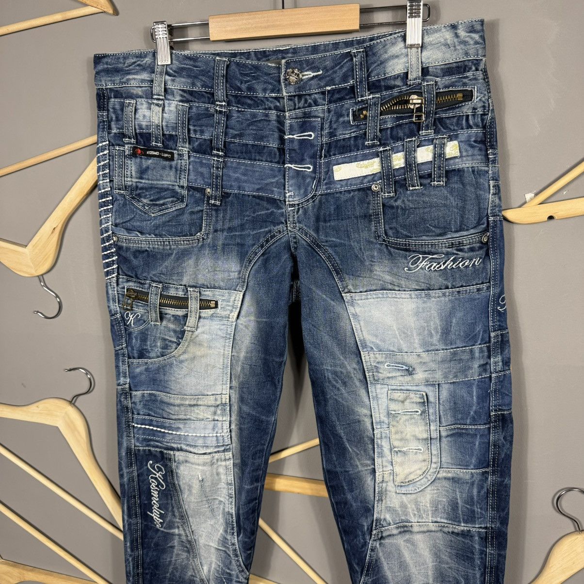 Japanese Brand Kosmo Lupo Avant Garde Y2K Japanese Style Opium Jeans Size US 34 / EU 50 - 4 Thumbnail