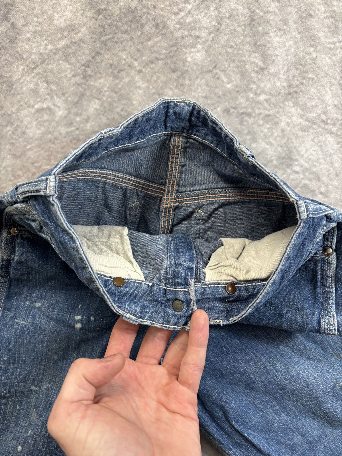 Sears × Vintage True Vintage Work Denim Double Knee Jeans 1960s 1970s Carpen Size 24" / US 00 / IT 34 - 8 Thumbnail