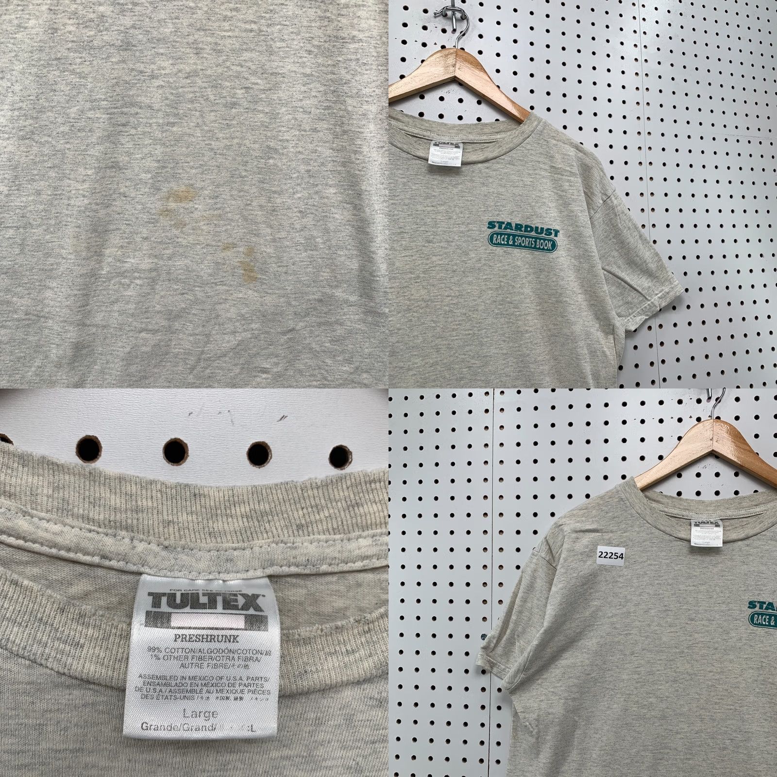 Tultex VINTAGE Stardust Sports Book Shirt Gray Catch The Fever Adult Large 21x27.5 Tultex Short Sleeve Crew Neck Cotton Blend 90s Sports Mens Size US L / EU 52-54 / 3 - 8 Thumbnail