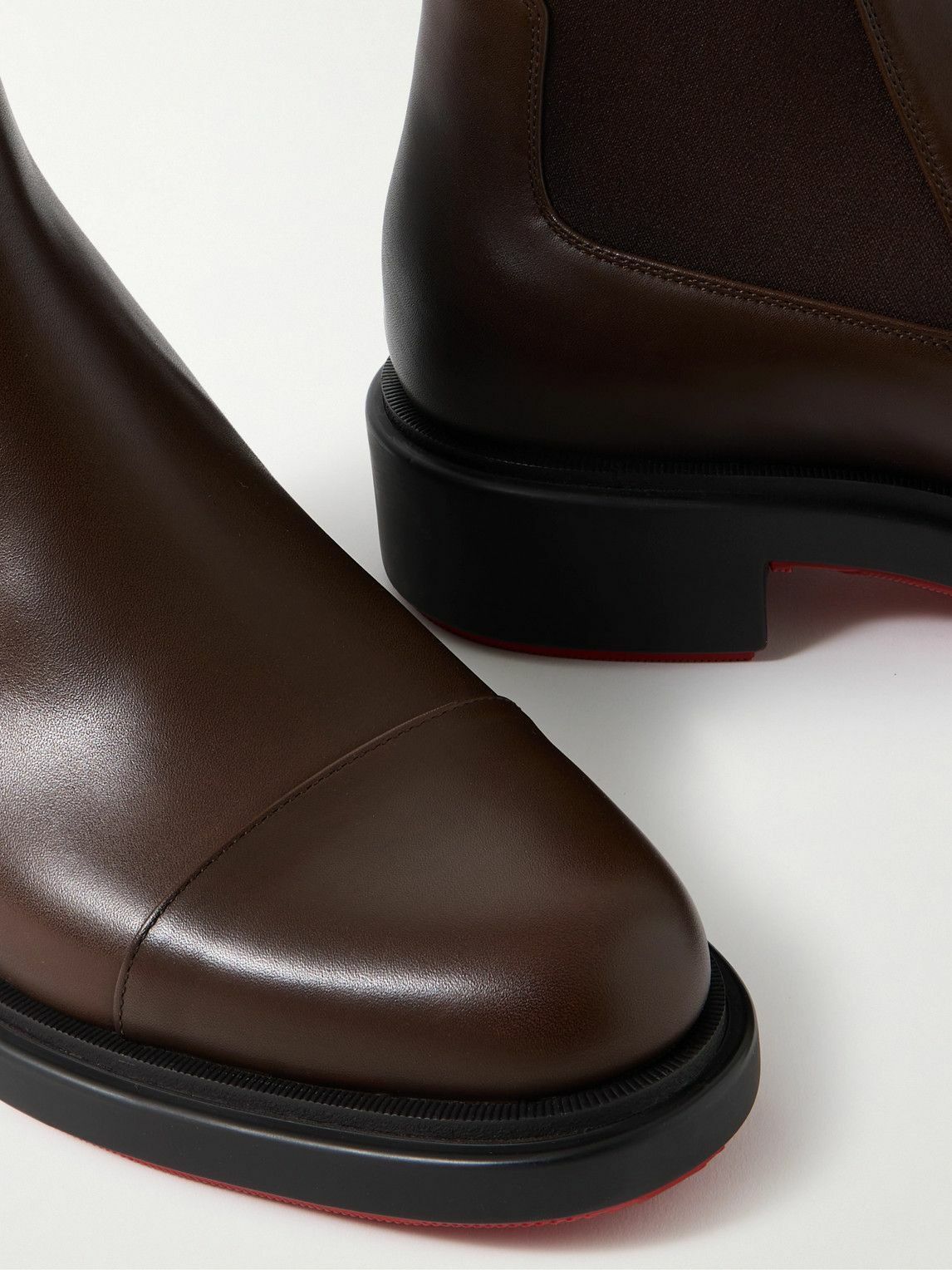 Christian Louboutin oc11z0126 Urbino Leather Chelsea Boots in Brown Size US 7 / EU 40 - 4 Thumbnail