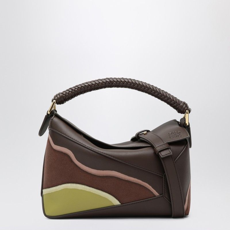 Loewe Loewe Puzzle Edge Small Bag Chocolate/Light Moss Size ONE SIZE - 1 Thumbnail
