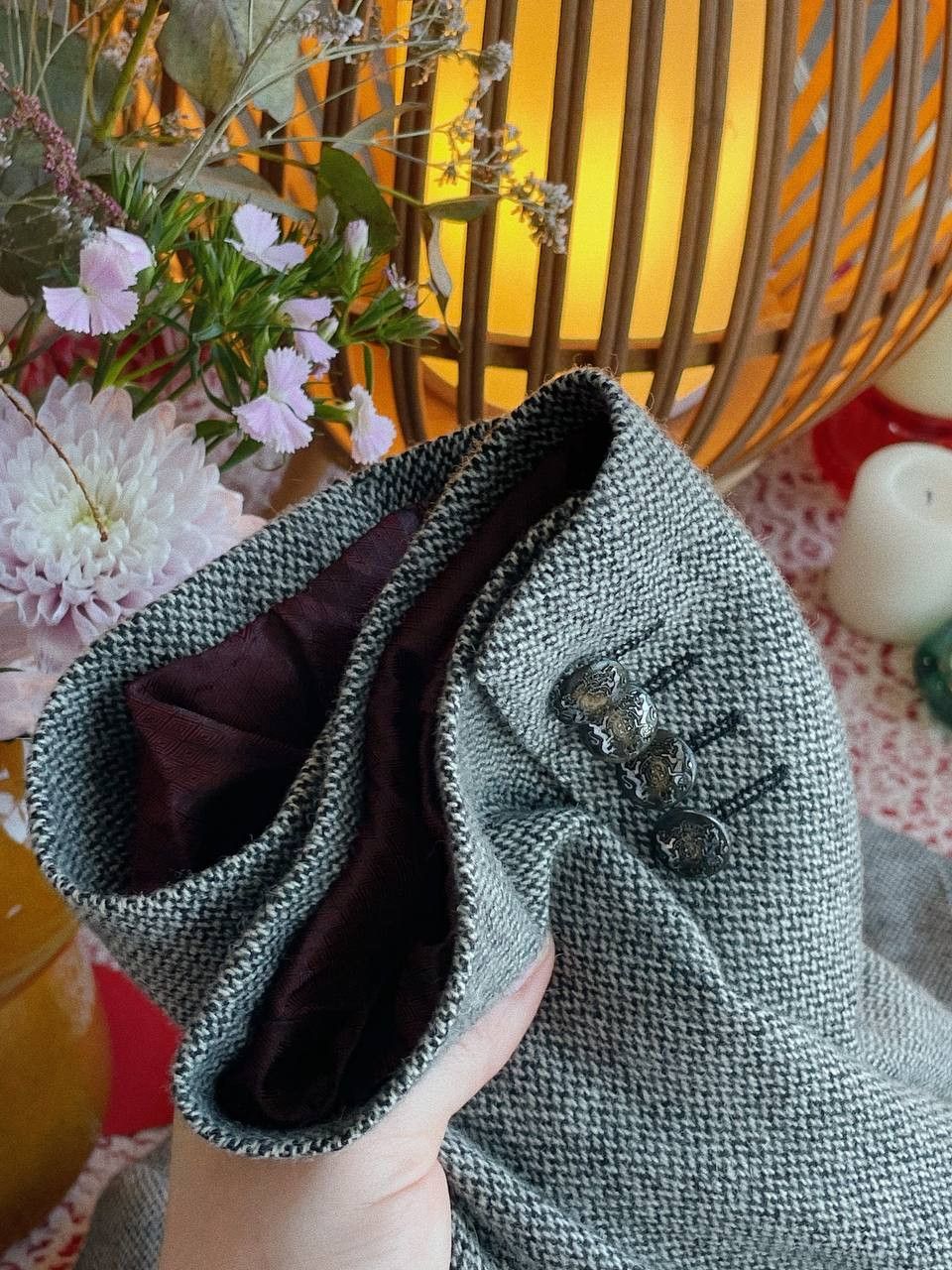 Dolce & Gabbana Dolce & Gabbana Martini Tweed Blazer Grey Size 52R - 6 Thumbnail
