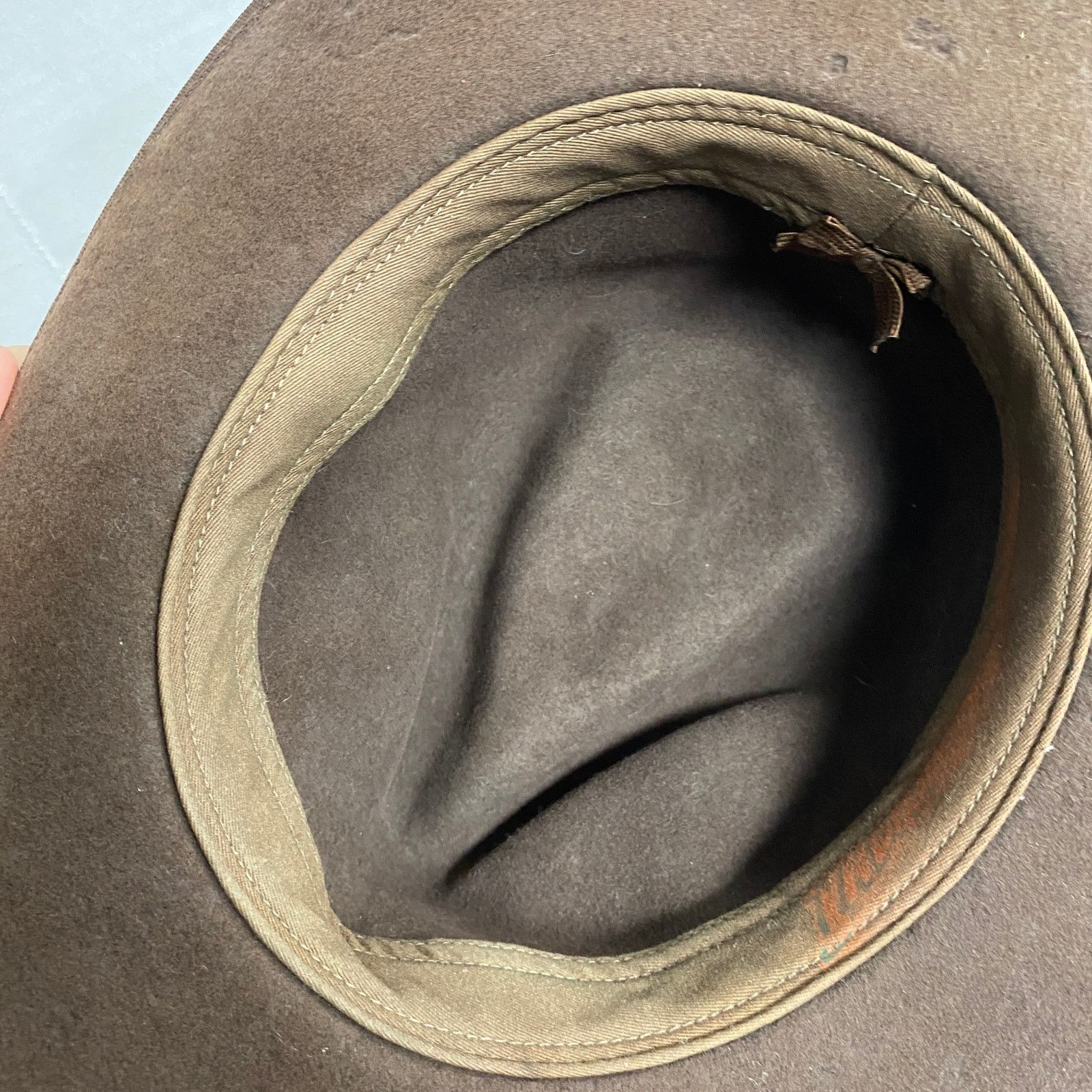 Vintage Indiana Jones Brown Wool Beaded Printed Band Fedora Hat Size ONE SIZE - 12 Thumbnail