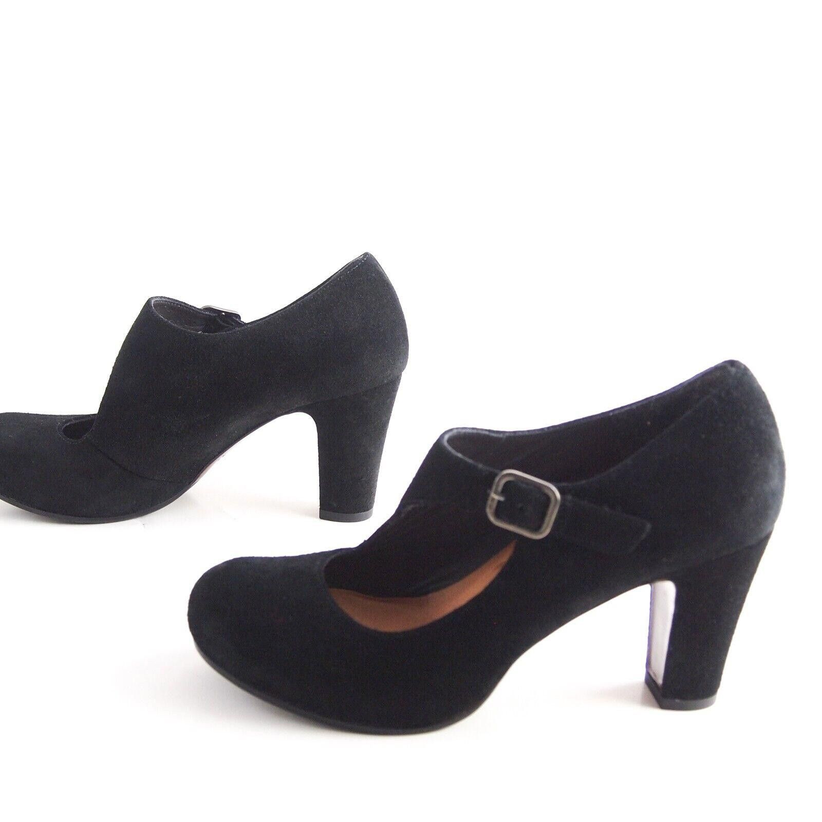 Designer Chie Mihara Mary Jane Sandals Black Suede US 7.5 EU 37.5 Size US 7.5 / IT 37.5 - 2 Thumbnail