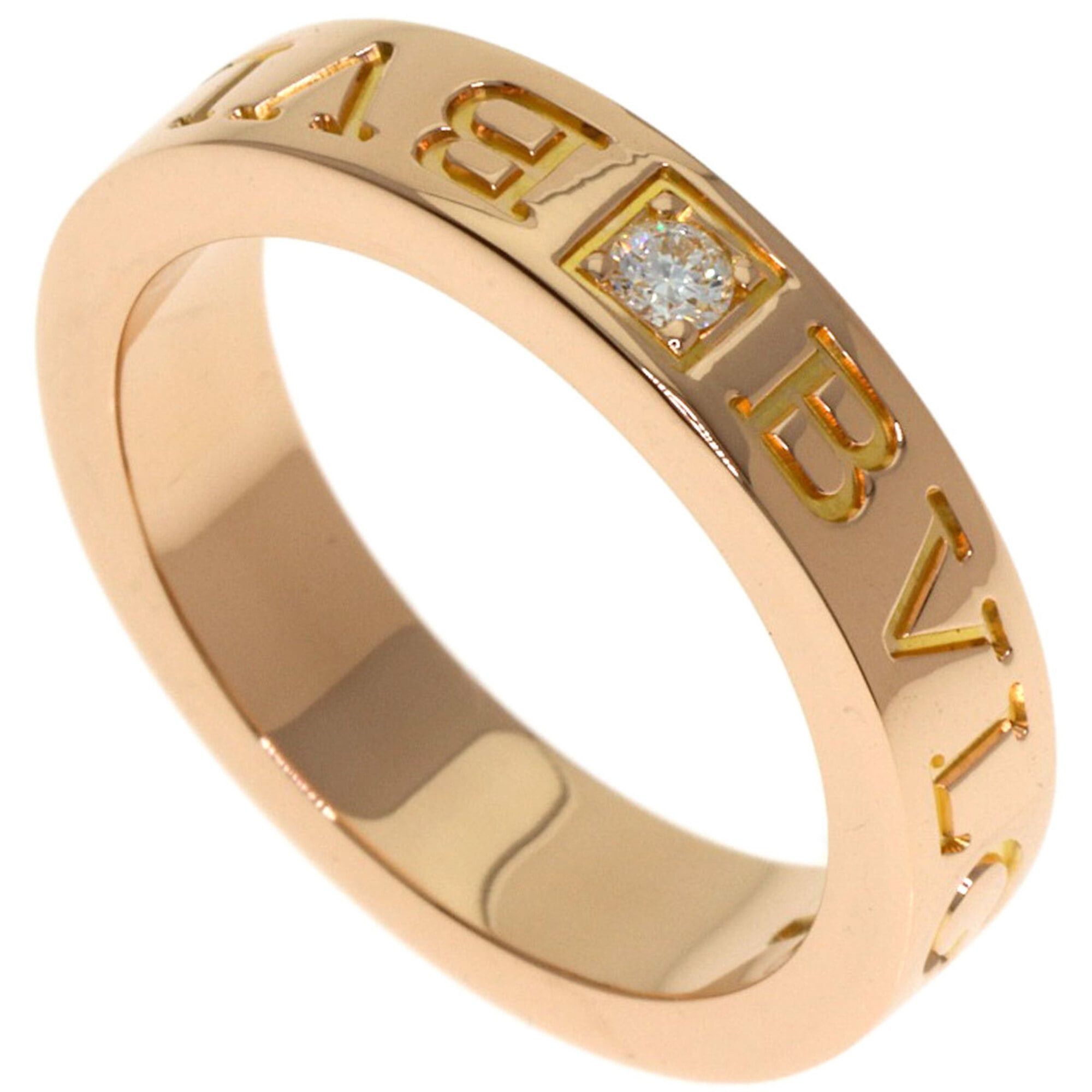 Bvlgari Bulgari Double Logo 1P Diamond Ring 18K Pink Gold Women's BVLGARI Size ONE SIZE - 1 Thumbnail