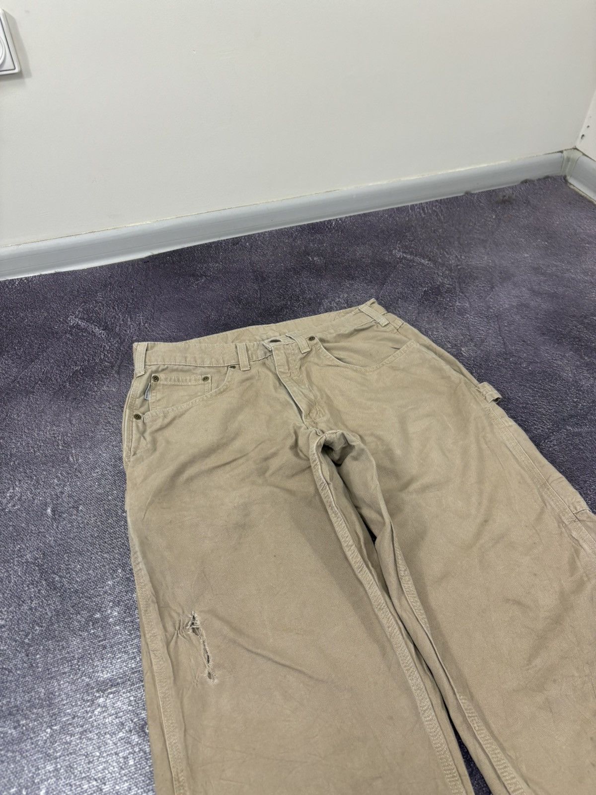 Carhartt Vintage Carhartt USA Cream Work Hype Baggy Pants Size US 33 - 12 Thumbnail