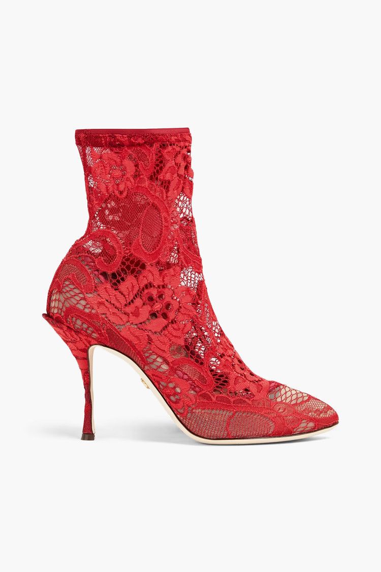 Dolce & Gabbana o1y0825 Spool Heel Ankle Boots in Red Size US 7 / IT 37 - 1 Thumbnail