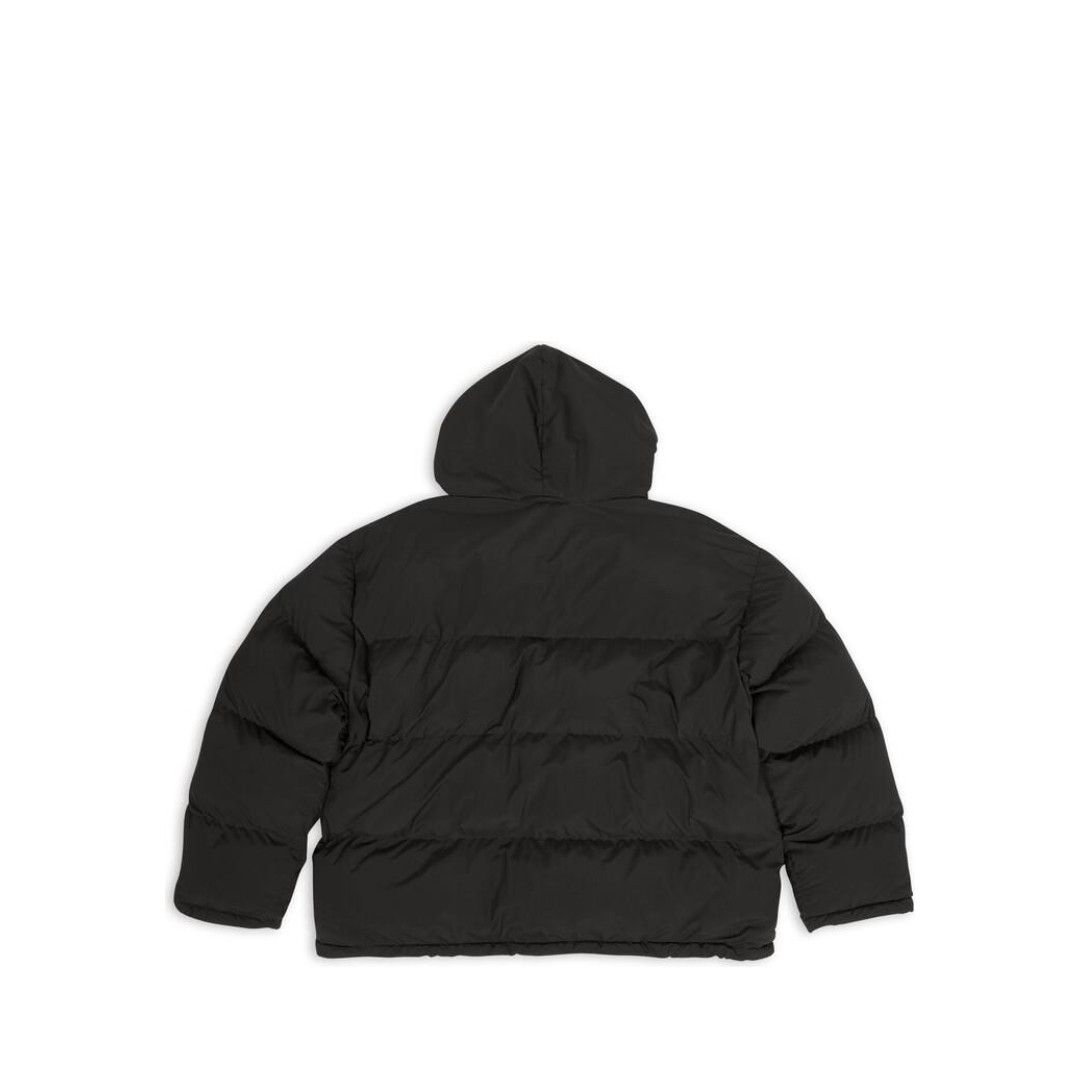Balenciaga o1w1db10125 Sporty B Hooded Puffer Jacket in Black Size US L / EU 52-54 / 3 - 2 Thumbnail